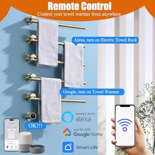 QREZAA Electric Heated Towel Rack