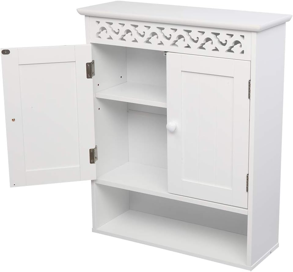 Bathroom Medicine Cabinet 2 Door Storage Cabinet with Adjustable Shelves
