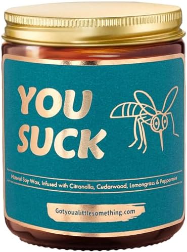 Citronella Candle with YOU SUCK Message 9oz Soy Wax Candle