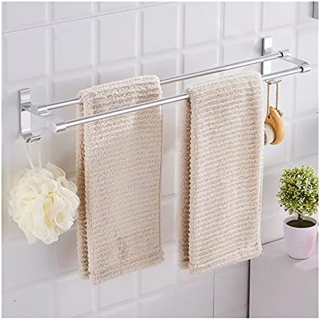 Bath Towel Holder Wall Hung Aluminum Towel Rail with No Drilling