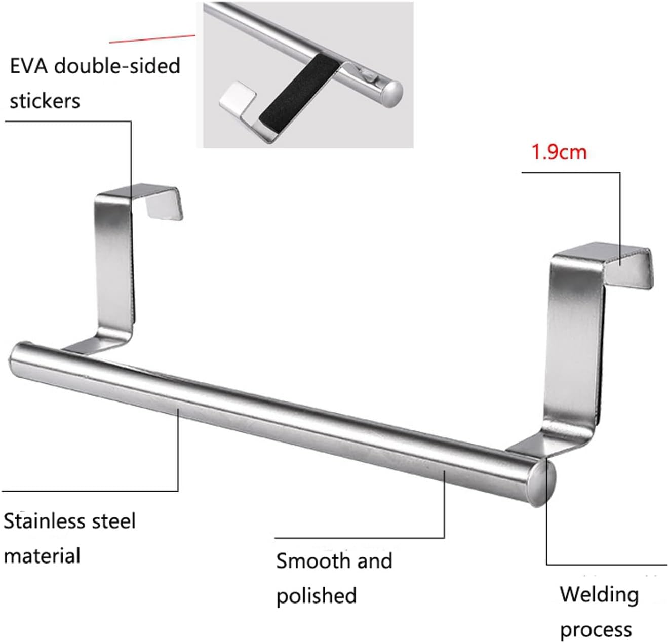Garasani Index-Range Kitchen Towel Holder Silver 9 inch