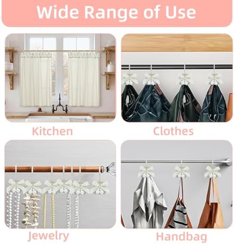 Luxury Bow Shower Curtain Hooks with Satin Design