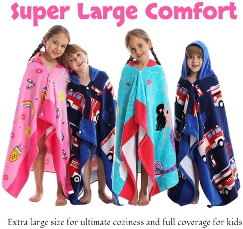 Kids Bath Towels Cotton Ultra Absorbent Poolswim Full Animal Cartoon 100