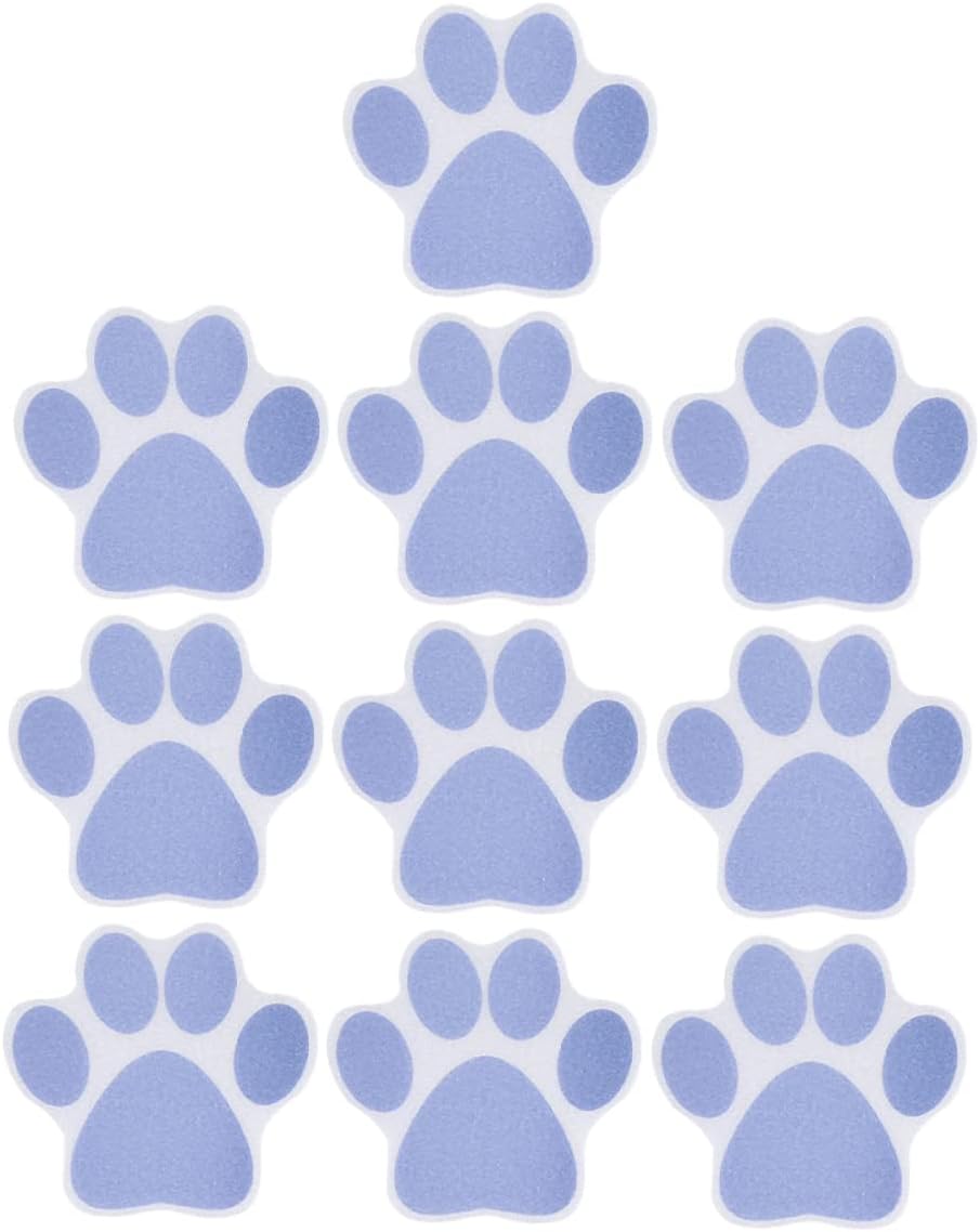 Ciieeo 10 Pack Non-Slip Bath Stickers Dog Paw Decor
