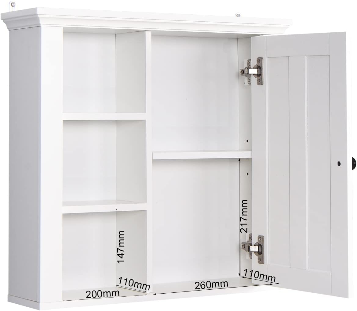 Xiaosenlin Wall-Mounted Medicine Cabinet with Adjustable Shelf for Bathroom Home Use