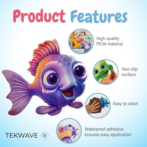 Adventure with TEKWAVE Non-Slip Bath Stickers for Toddlers Pack of 10