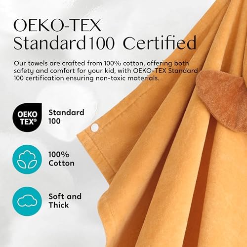 Joiedomi Hooded Towel for Kids 30x50 Brown
