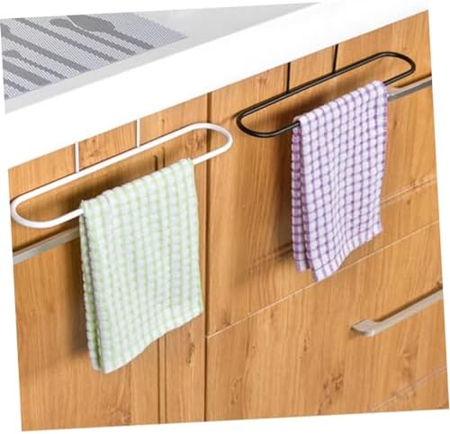 Alipis 2pc Towel Holder Rack Organizer Space-Saving Design Black White