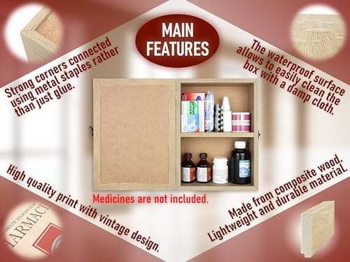 VELISTA Wooden Medicine Cabinet Wall Mount