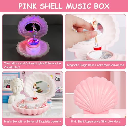 Hebaogugu Pink Jewelry Box for Girls