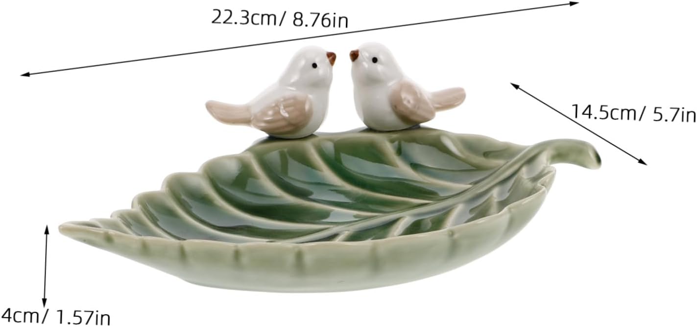 SOIMISS Ceramic Leaf Trinket Dish Bird Design