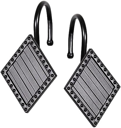 Stylish Rust-Proof Geometric Decorative Showers Curtain Hangers Set