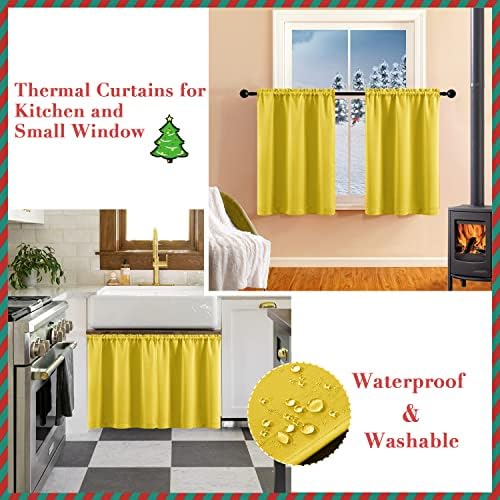 Mustard Yellow Window Curtains for Bedroom Kids