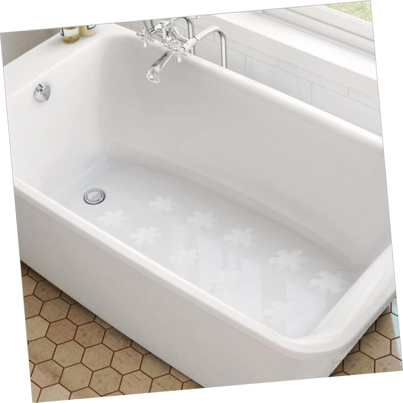 LIFKOME 20Pcs Non-Slip Bathtub Stickers Self Adhesive Round Flower Bath Appliques