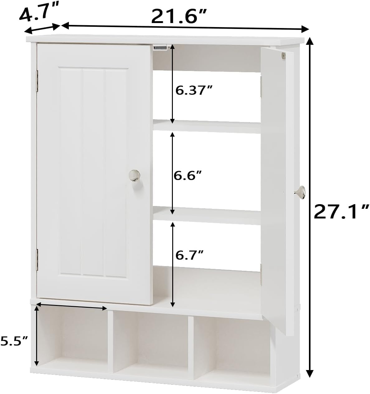 Modern Adjustable Wall-Mounted Medicine Cabinet