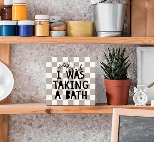 Kids Bathroom Quote Wood Box Sign Rustic Bathroom Decor