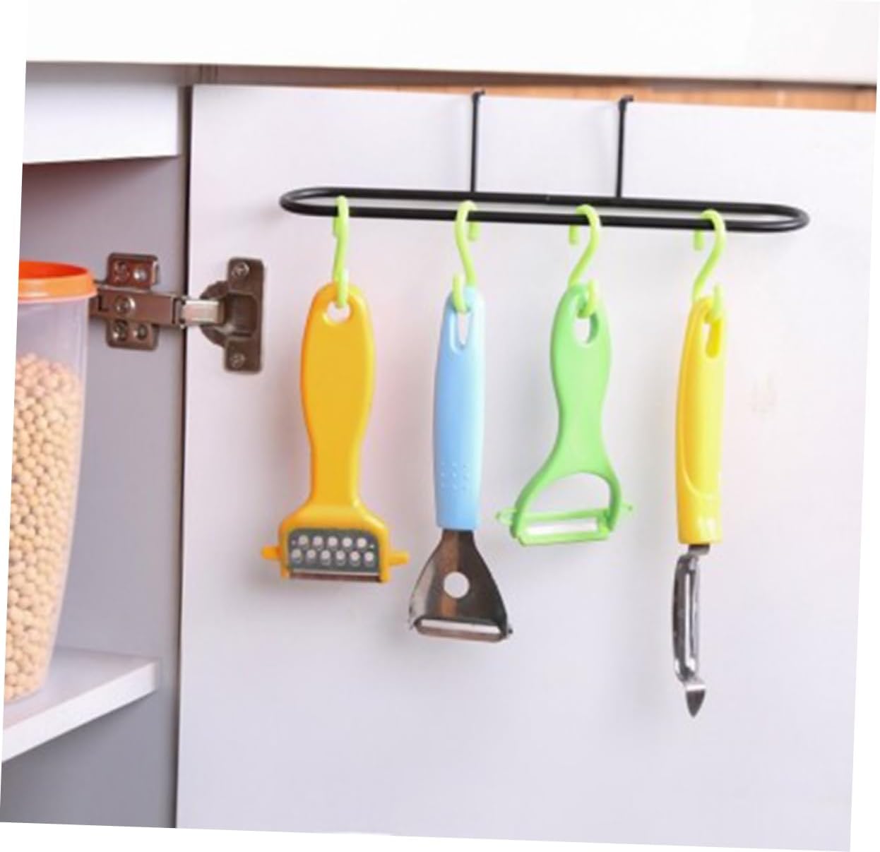 Alipis 2pc Towel Holder Rack Organizer Space-Saving Design Black White