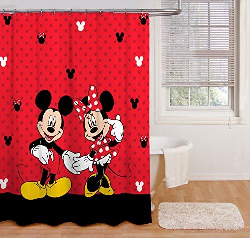 Disney Jay Franco Mickey Minnie Mouse Bath Curtain Bathroom dcor