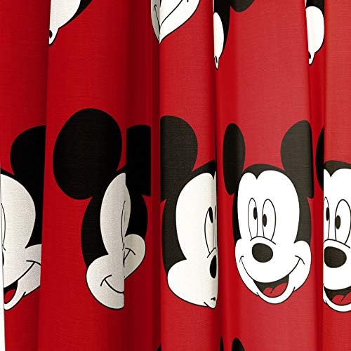 Jay Franco Kids Window Drapes Mickey Mouse 63 Inch Red