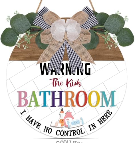 TOARTi Playful Kids Bathroom Wood Sign