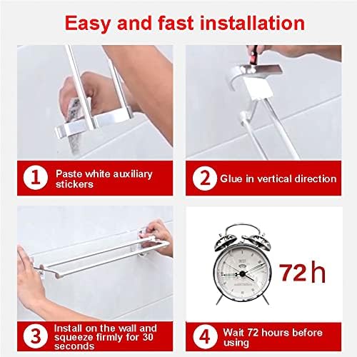 Towel Rail for Bathroom Modern Aluminum Double Bar Towel Holder with Hooks