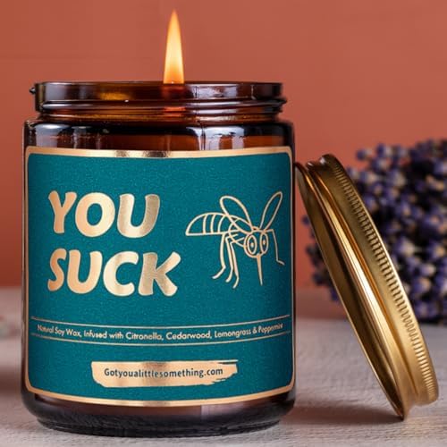 Citronella Candle with YOU SUCK Message 9oz Soy Wax Candle