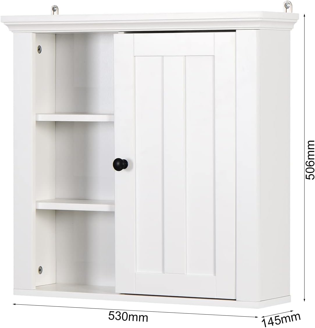 Xiaosenlin Wall-Mounted Medicine Cabinet with Adjustable Shelf for Bathroom Home Use