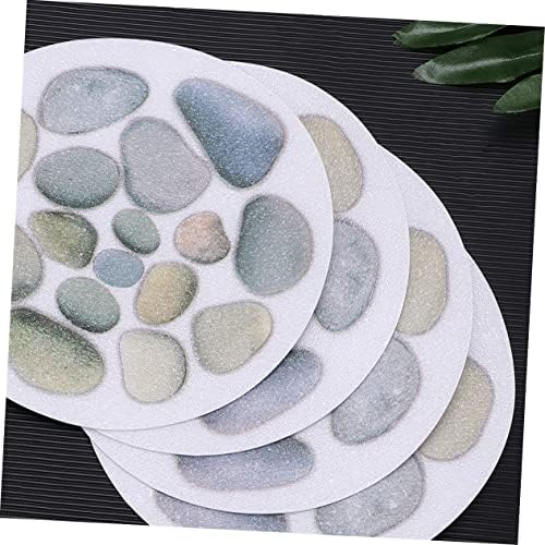 Happyyami 4 Pack Tub Anti Slip Stickers 15cm Stone Pattern Bath Mats Stickers