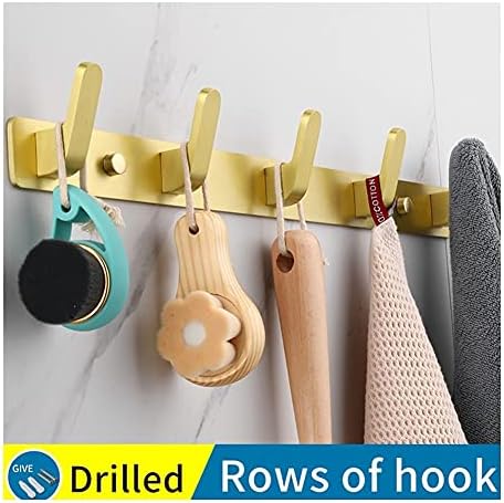 Bathroom Towel Rail Holder Brushed Gold Wall-Mounted Towel Holder for Bathrooms