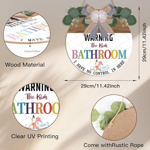 TOARTi Playful Kids Bathroom Wood Sign