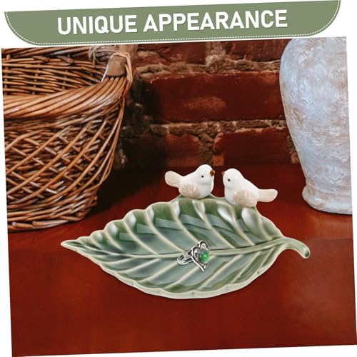 SOIMISS Ceramic Leaf Trinket Dish Bird Design