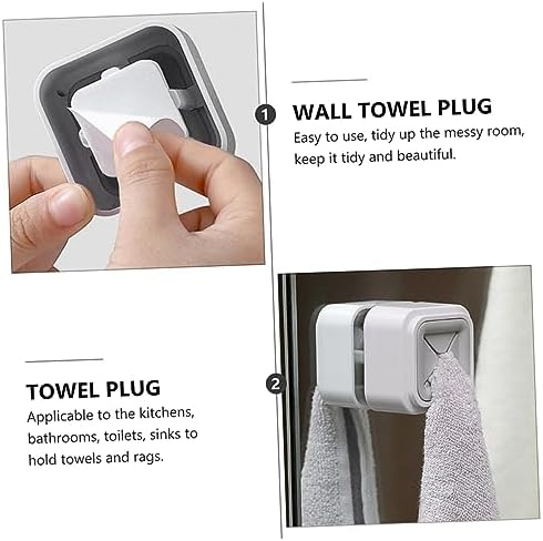 HEALLILY 4Pcs Space-Saving Towel Holder for Bathroom and Kitchen