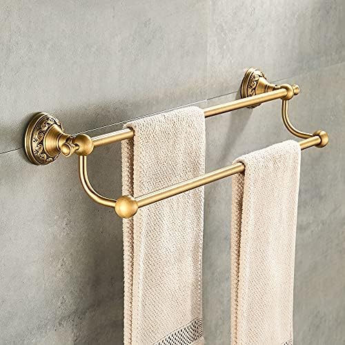 Antique Brass Towel Bar Cup Holders Roll Paper Holder Soap Dish Hairdryer Rack