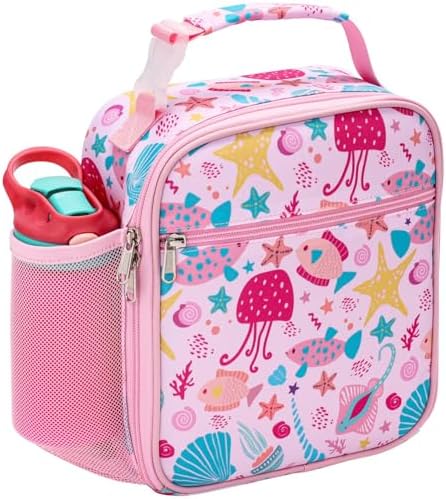 Bagseri Lunch Bag for Kids - Pink Marine Animals