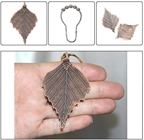 Birch Tree Leaf shower curtain hooks with vibrant autumnal design