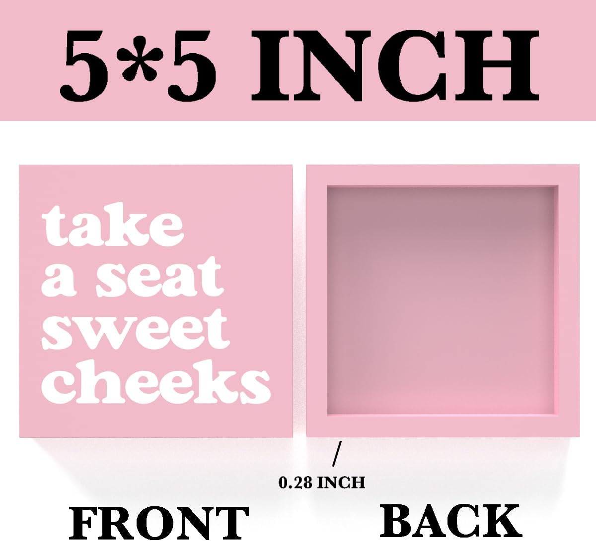 Coquette Pink Bathroom Decor Sign for Girls and Women