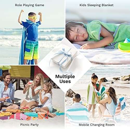 Girls Hooded Bath Towel with Mermaid and Unicorn Designs