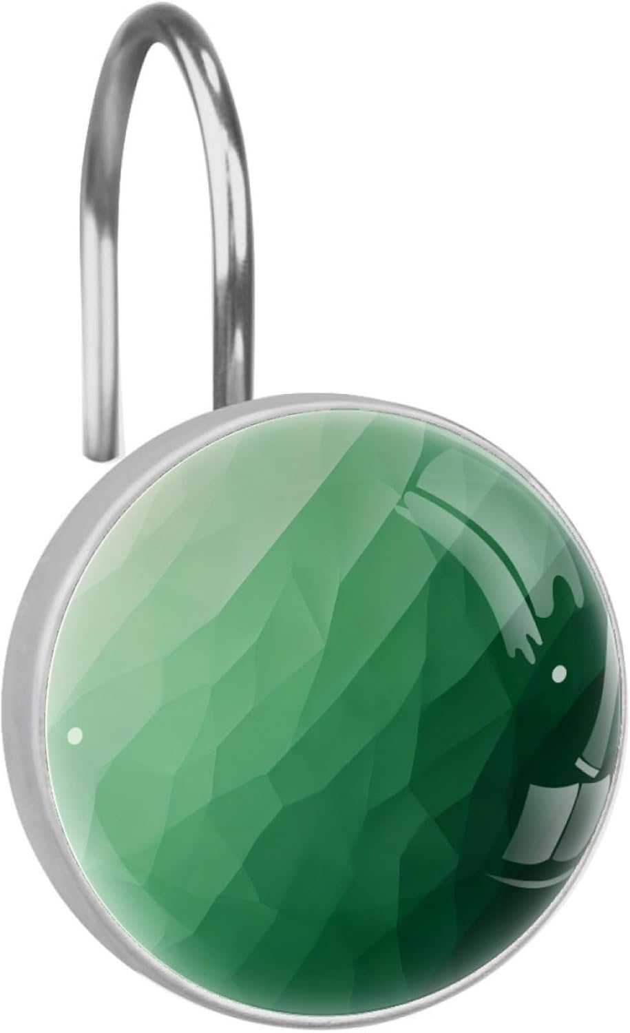 12-Pack Green Diamond Texture Shower Curtain Hooks