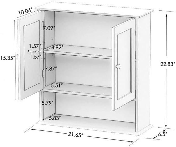 Huedimboene Wall-Mounted Bathroom Medicine Cabinet with Mirror Adjustable Shelf