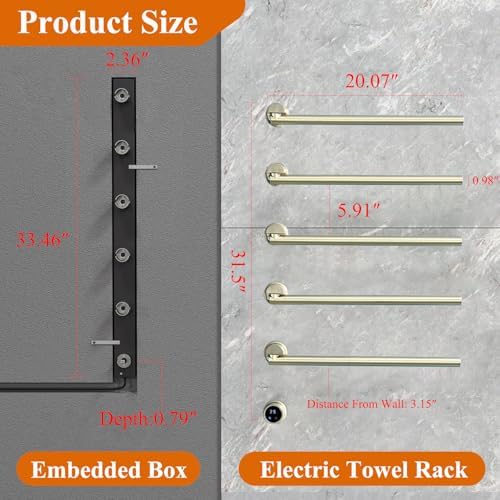 QREZAA Electric Heated Towel Rack