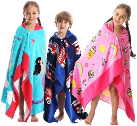 Kids Bath Towels Cotton Ultra Absorbent Poolswim Full Animal Cartoon 100
