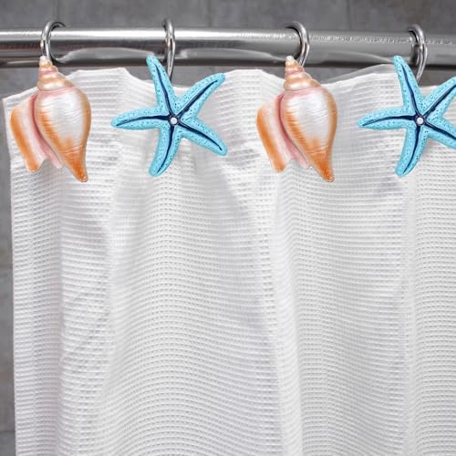 Whaline Decorative Summer Shower Curtain Hook Set