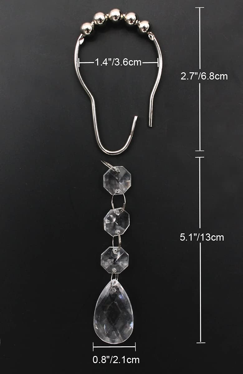 Elegant 304 Stainless Steel Acrylic Shower Curtain Hangers