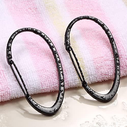 ZESLMG Black D-Shaped Shower Curtain Hooks Set of 12