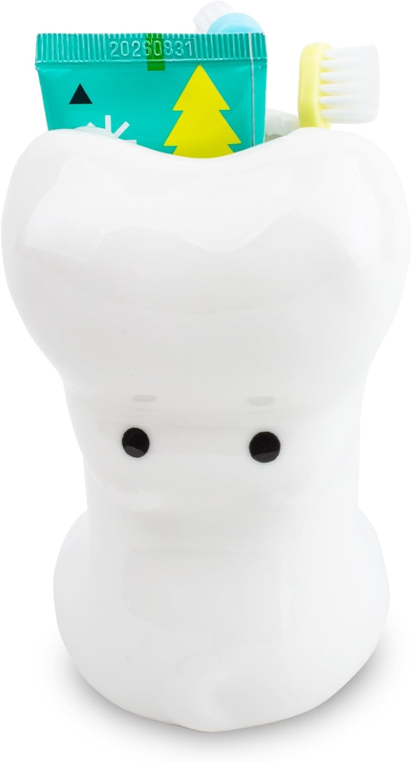 FlidRunest Kids Hippo Toothbrush Holder - Cute Hippo-Shaped Toothbrush Cup for Kids