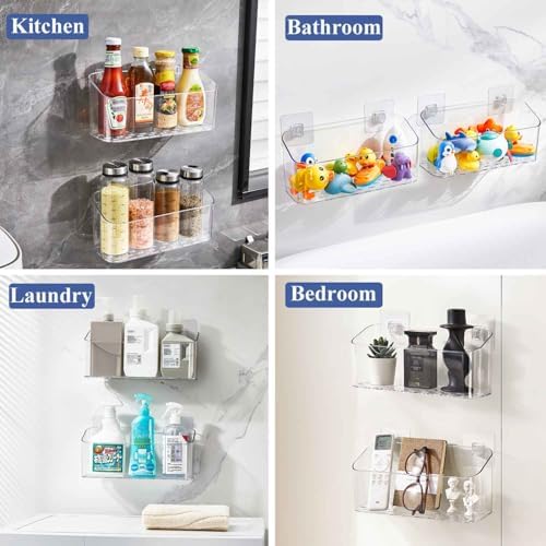 4-Piece Transparent Adhesive for shower caddy replacement