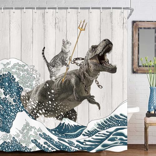 Boziqr Playful Cat Shower Curtain
