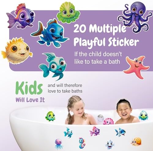 TEKWAVE Non-Slip Bathtub Stickers - Safe for Kids Perfect for Bathtime