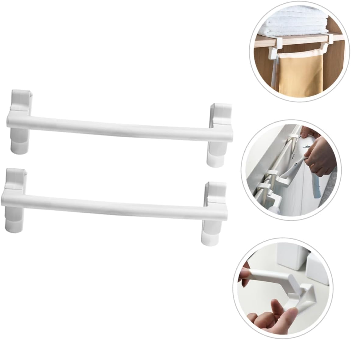 2Pcs Towel Rack for Cabinet No Drill Damage Free