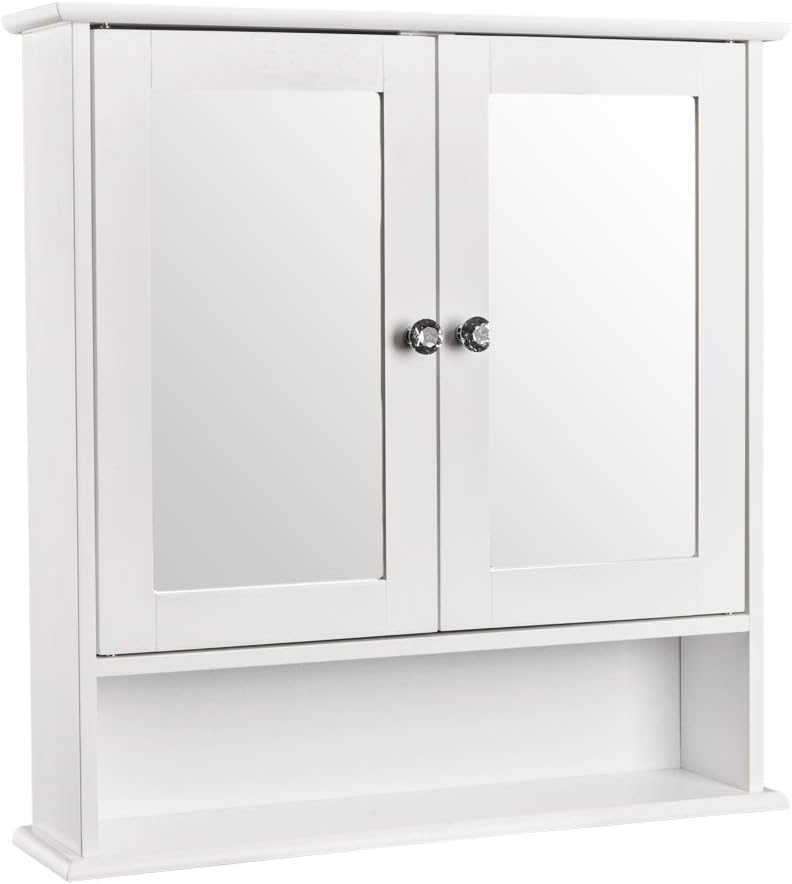 Rpuzonier Wall-Mounted Bathroom Cabinet - Double Mirror Storage